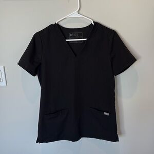 FIGS Two Pocket Scrub Top Black Size Small
